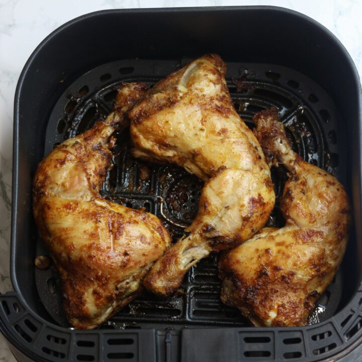 air fried chicken legs in an air fryer