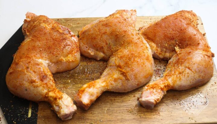 3 chicken leg quarters marinated