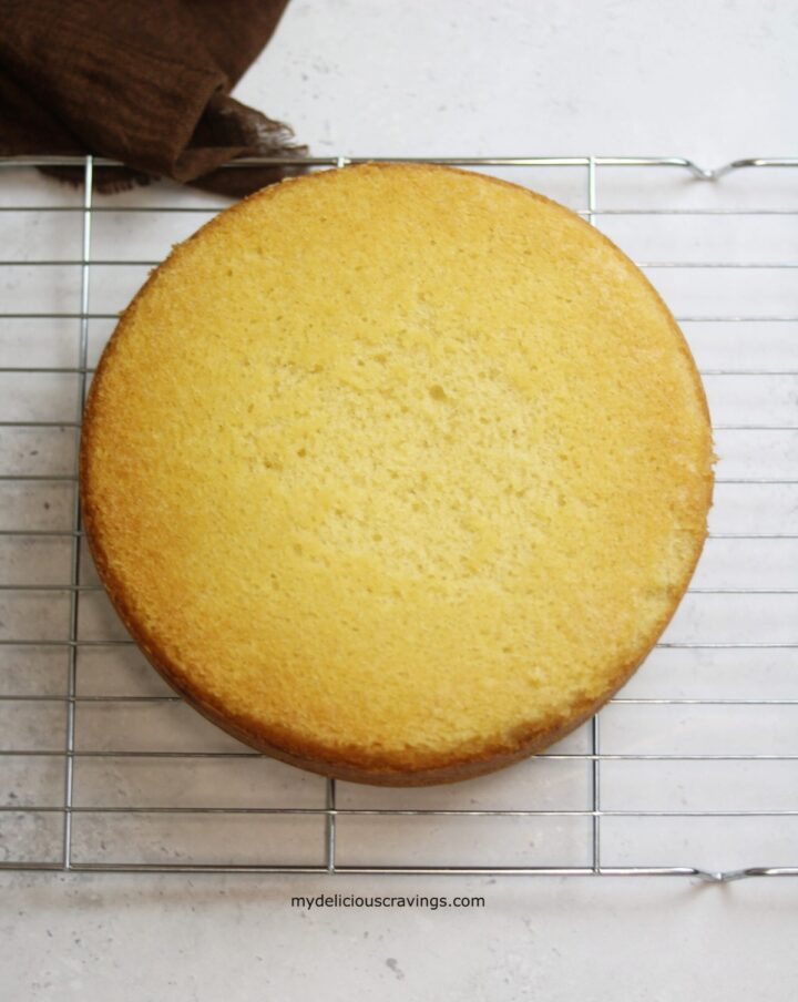 cake batter on a cooling rack.