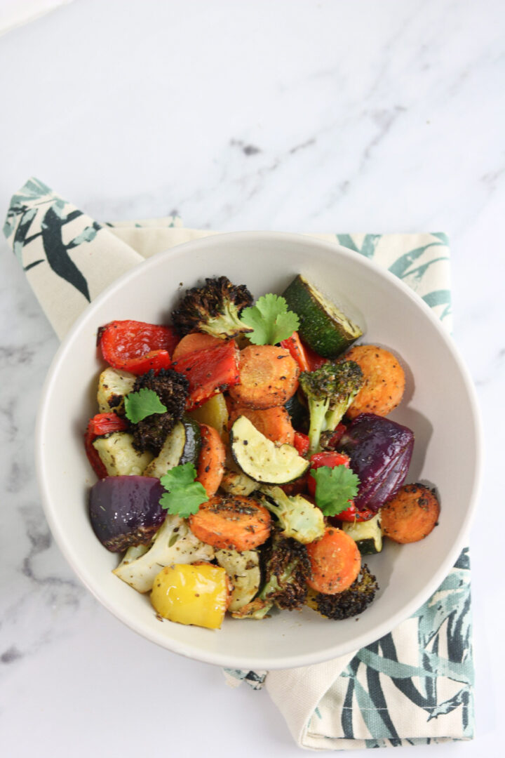 Small bowl of roasted veggies.