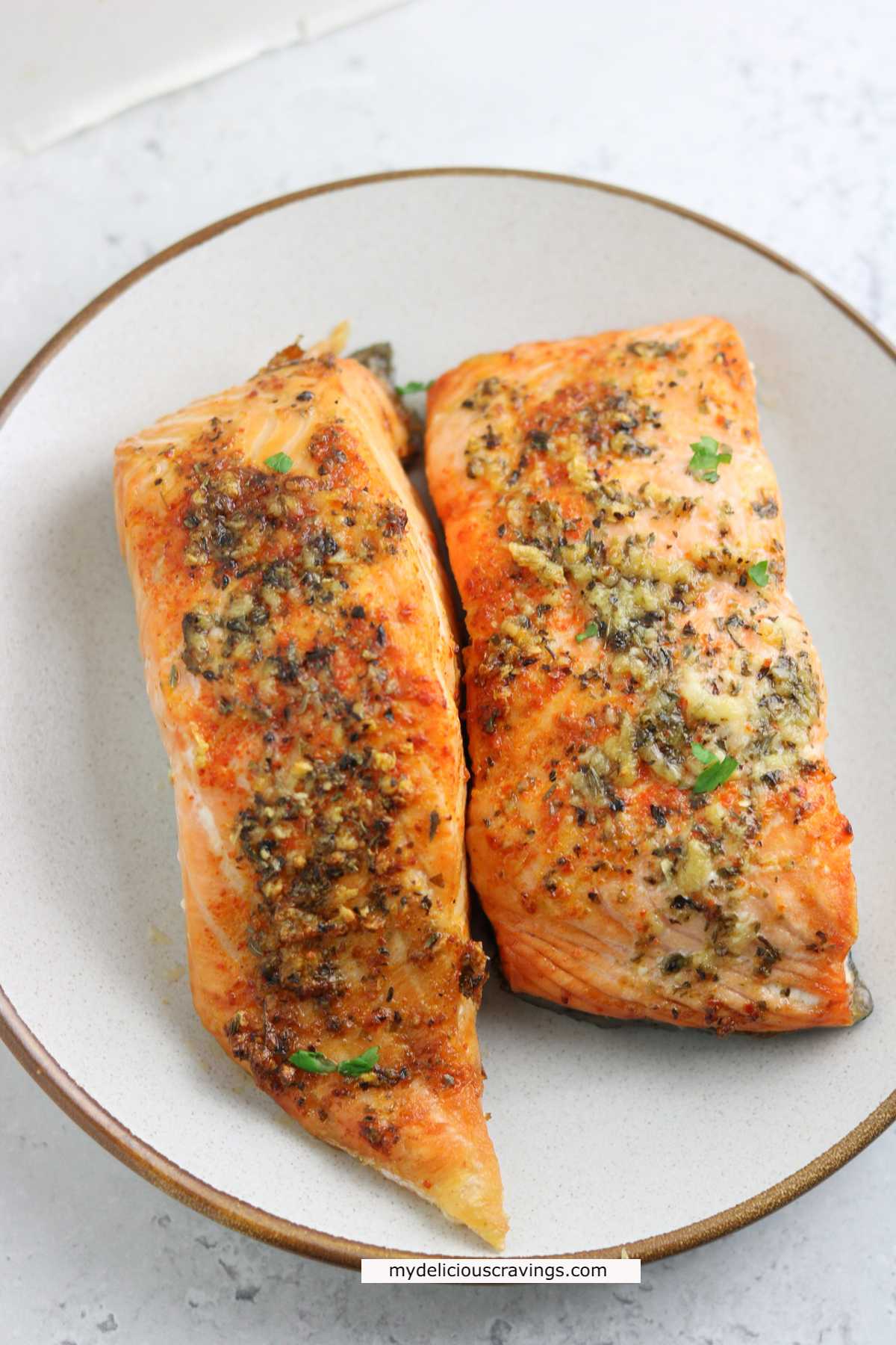 air fryer garlic butter salmon recipe