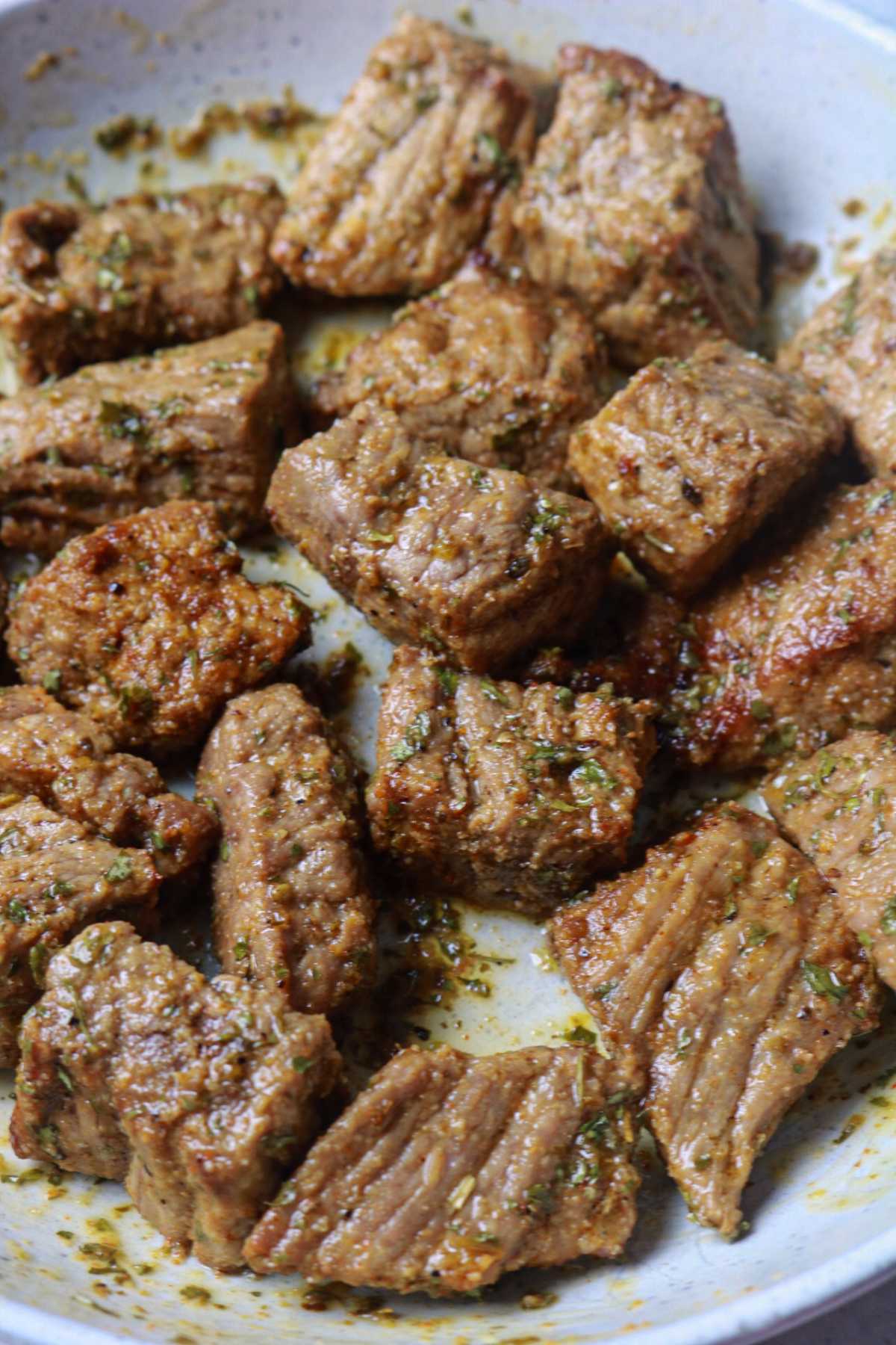 air fryer steak bites with garlic butter