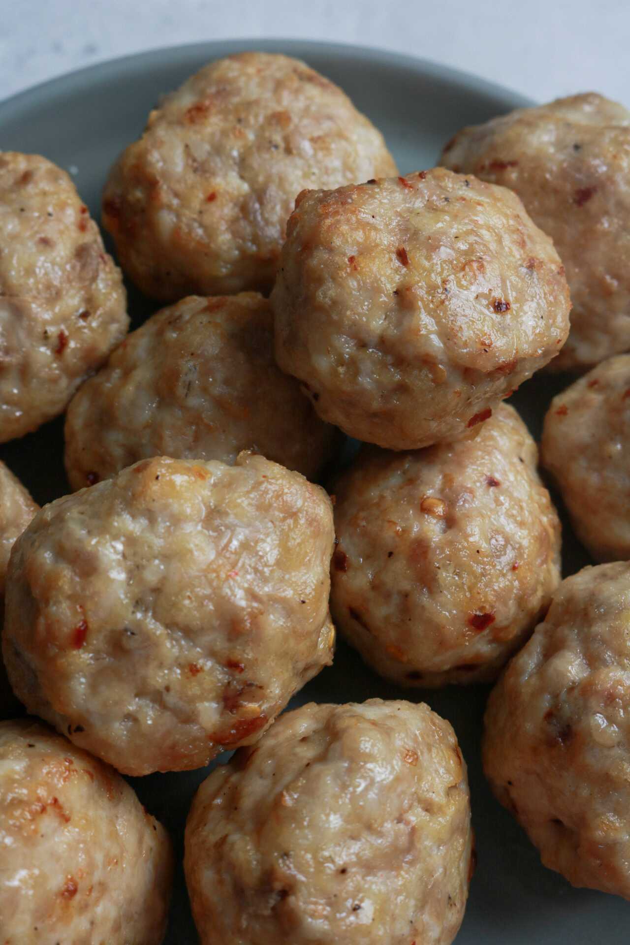 air-fried chicken meatballs